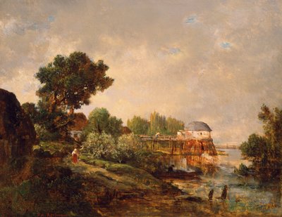 The Old Mill at Saint-Ouen, Paris, France by Pierre Etienne Theodore Rousseau